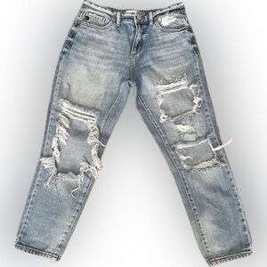 KanCan High Rise Skinny Jeans 5/26 Distressed knees